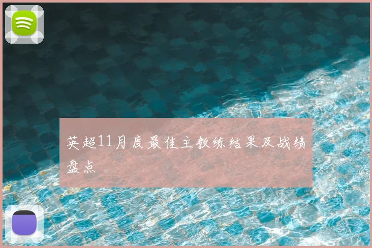 英超11月度最佳主教练结果及战绩盘点